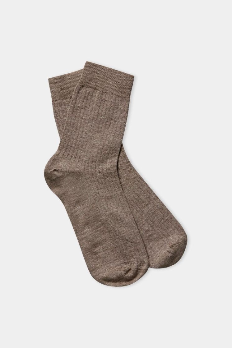 Linen socks walnut