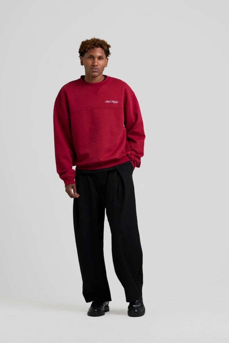 Cursive crewneck Burgundy