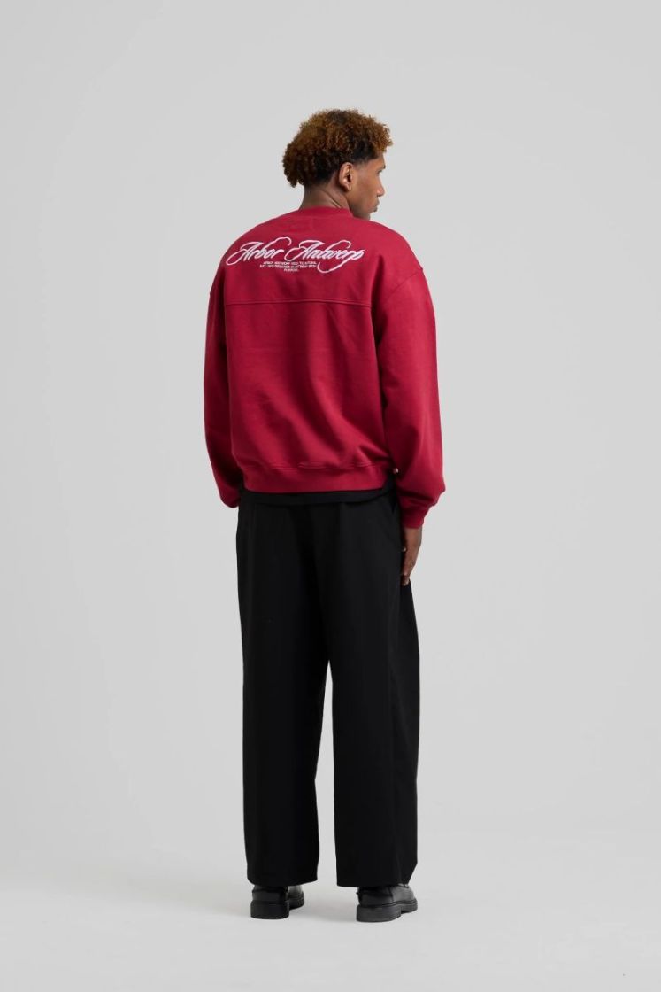 Cursive crewneck Burgundy