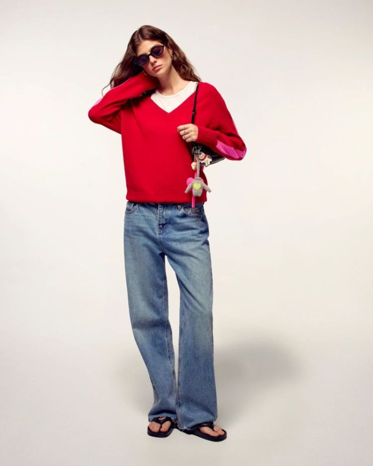 OVERSIZE BANDE MANCHES LÉGER 3033 WARM RED