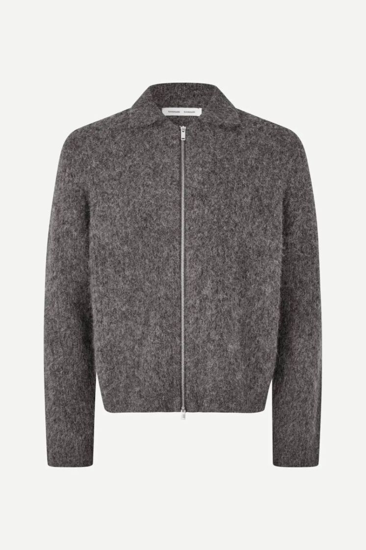 Sajob Zip Cardigan 15425 Dark Grey Mel.