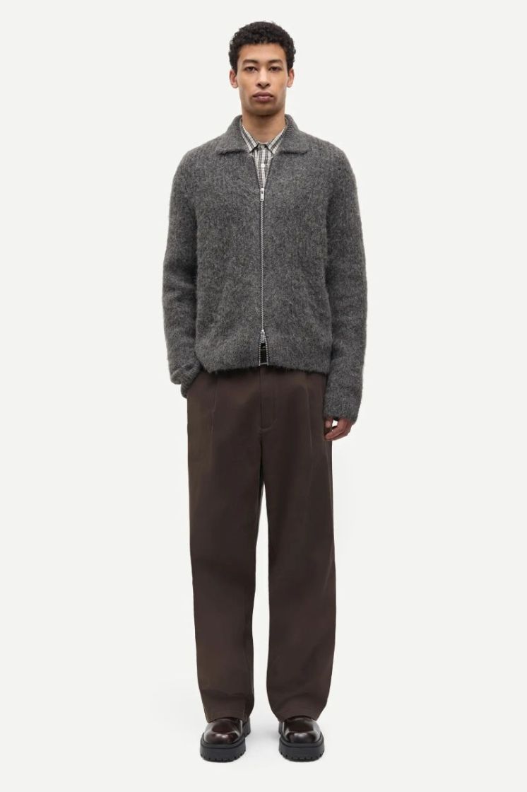 Sajob Zip Cardigan 15425 Dark Grey Mel.