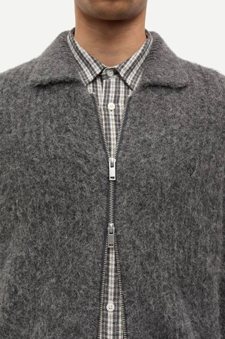 Sajob Zip Cardigan 15425 Dark Grey Mel.
