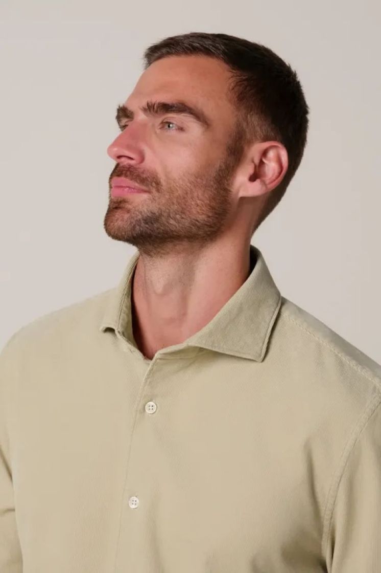 Corduroy Shirt Cutaway Light Camel