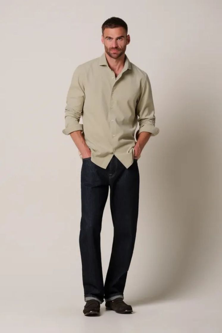 Corduroy Shirt Cutaway Light Camel