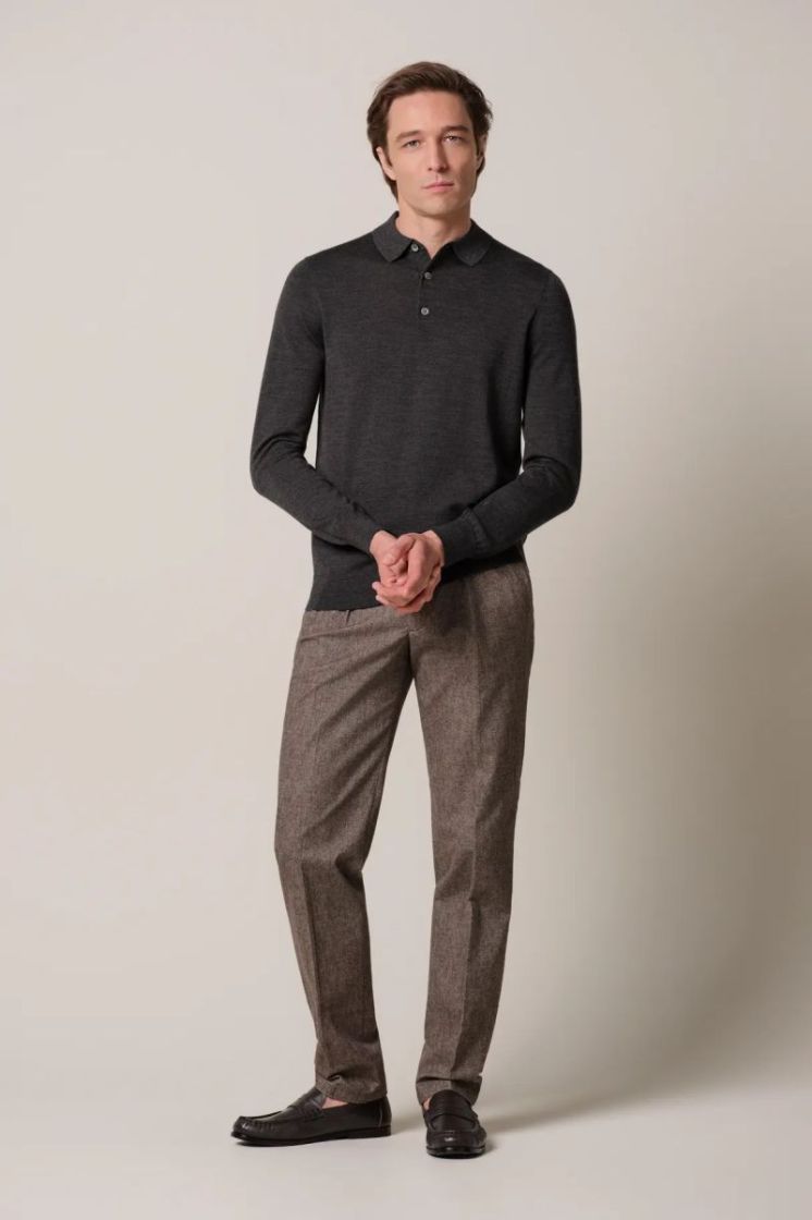 Merino Polo Dark Brown