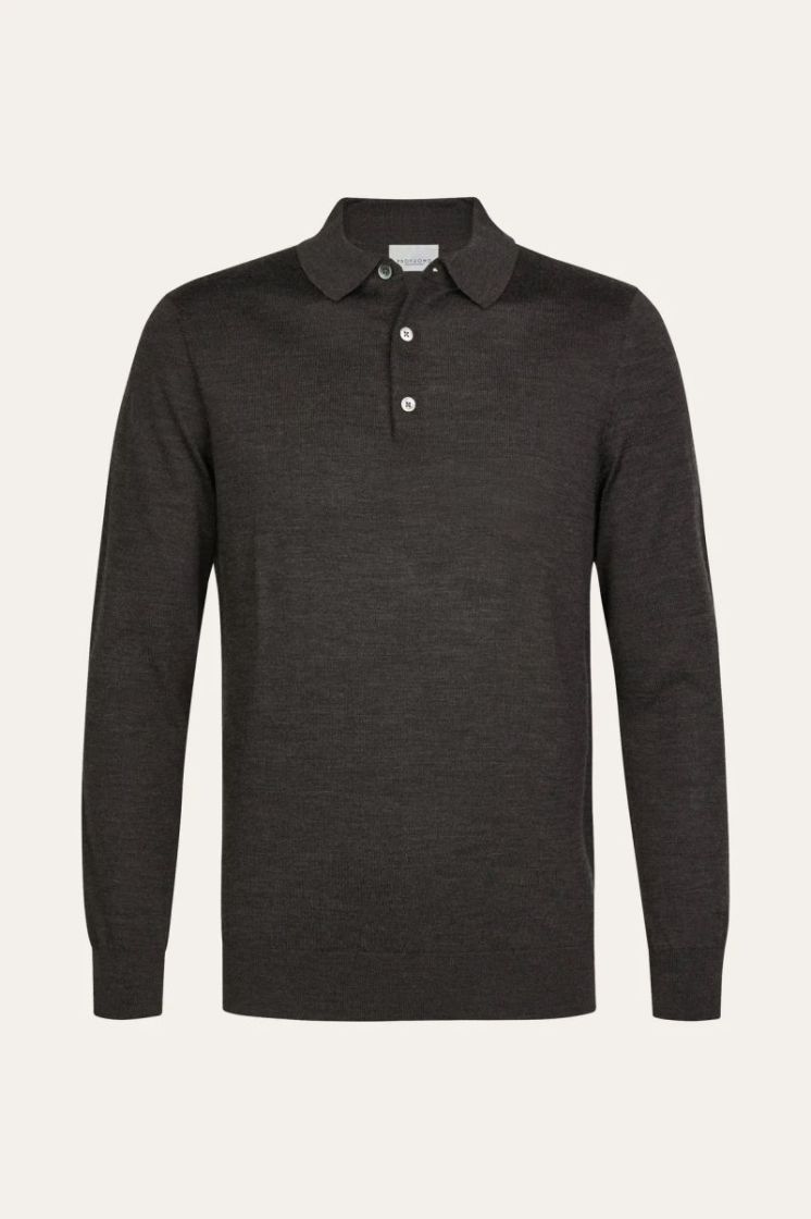 Merino Polo Dark Brown