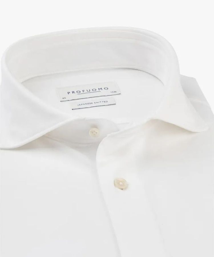 Japanese Knit Shirt Cutaway White