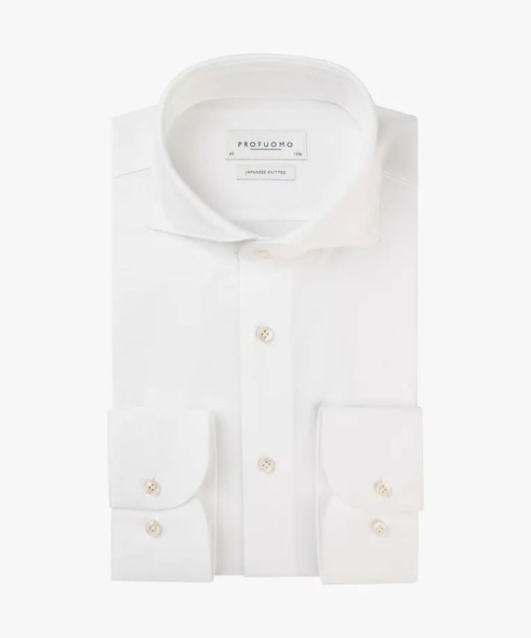 Japanese Knit Shirt Cutaway White