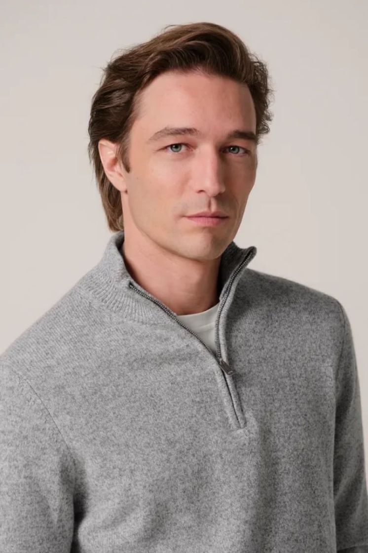 Pullover Half Zip Grey