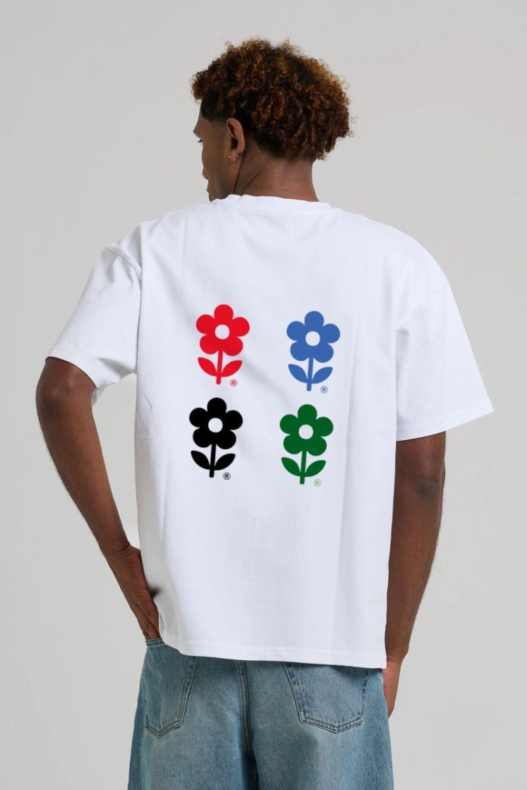 Four flowers T-shirt White