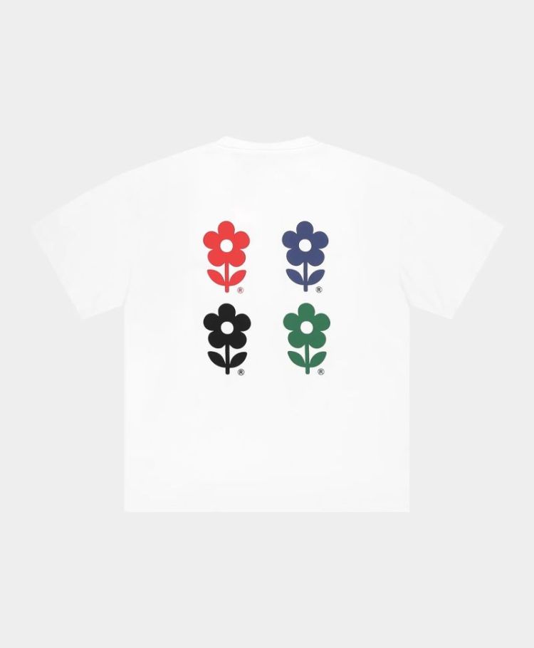 Four flowers T-shirt White