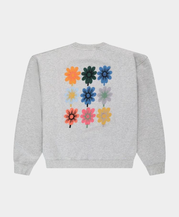 Nine Flowers Crewneck Melange Grey Melange